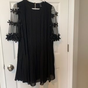 Black Dress with Flower detail